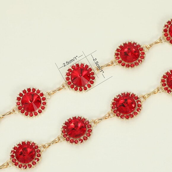 Women Concho Chain Belt Metal Link Western Cowgirl Turquoise Chain Belt for Dres - Picture 3 of 6